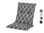 Coussin de jardin gris à motif diagonal.