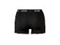 Boxers noirs avec ceinture élastique et texte blanc.