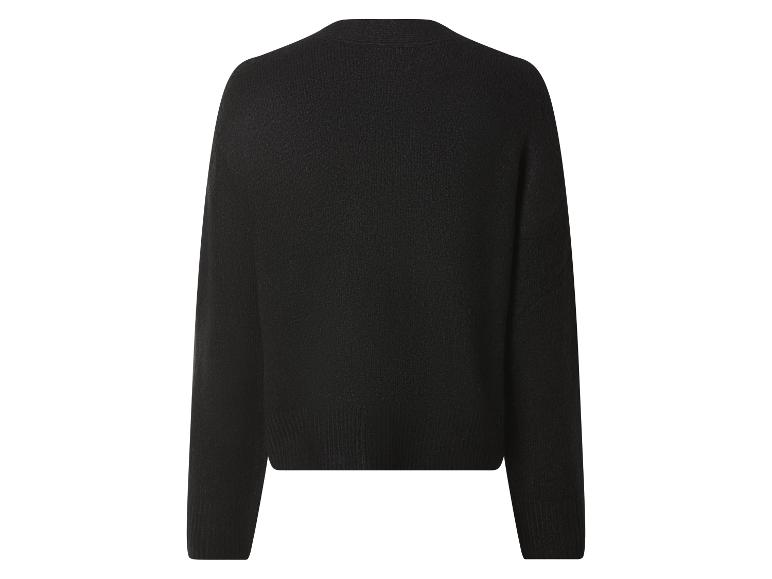 Pull noir à manches longues et col rond, vue de dos