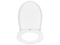 Un abattant de WC blanc avec fermeture douce.