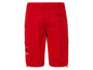Short cargo rouge avec le logo 'Navigation 28°'.