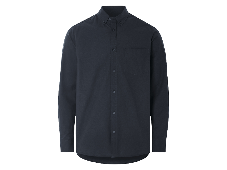 Chemise homme bleu foncé à manches longues.