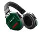 Casque de protection sonore vert avec Bluetooth et logo Parkside.