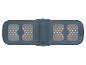 Ceinture de massage électrique bleue avec coussinets de stimulation.