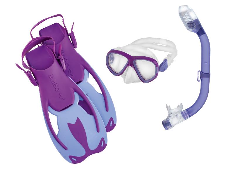 Palmes Cressi, masque et tuba violets pour la plongée.