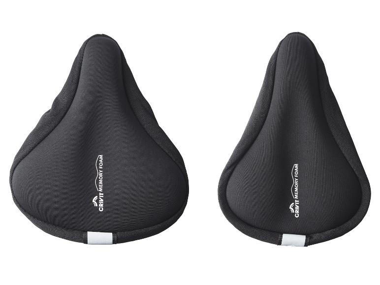Deux housses de selle de vélo noires en mousse à mémoire de forme Crivit