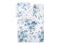 Parure de lit blanche avec housse de couette et taie d'oreiller à motif floral bleu aquarelle.