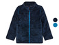 Une veste polaire bleu marine avec une fermeture éclair bleue