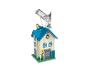 Une maison pour oiseaux en bois avec des oiseaux bleus et une inscription 'Home sweet home'.