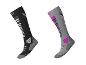 Chaussettes techniques d'hiver premium pour femme CRIVIT en noir et gris avec détails roses