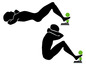 Illustration de deux personnes faisant des abdominaux avec un ballon de fitness.