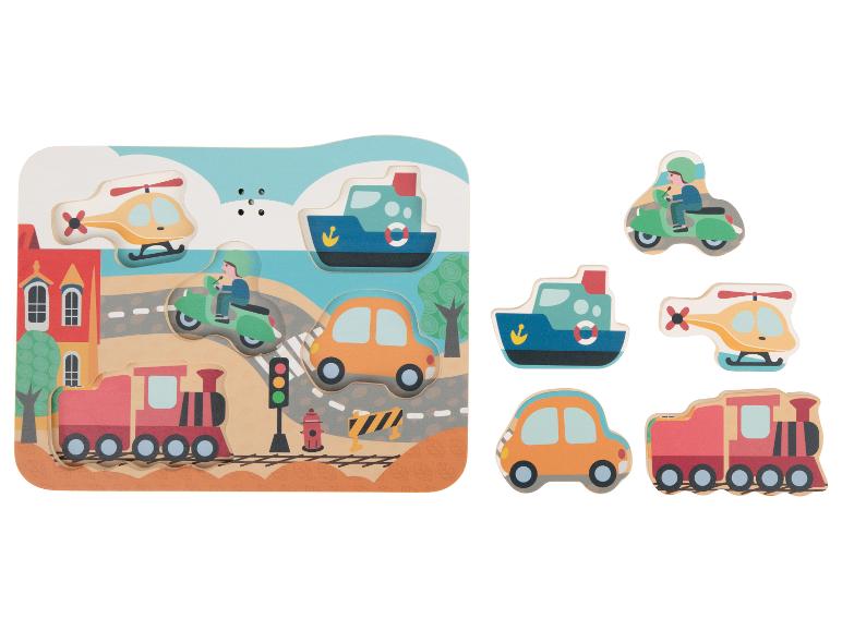 Puzzle en bois de véhicules avec pièces assorties