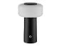 Lampe de table LED portable noire et blanche avec bouton d'alimentation