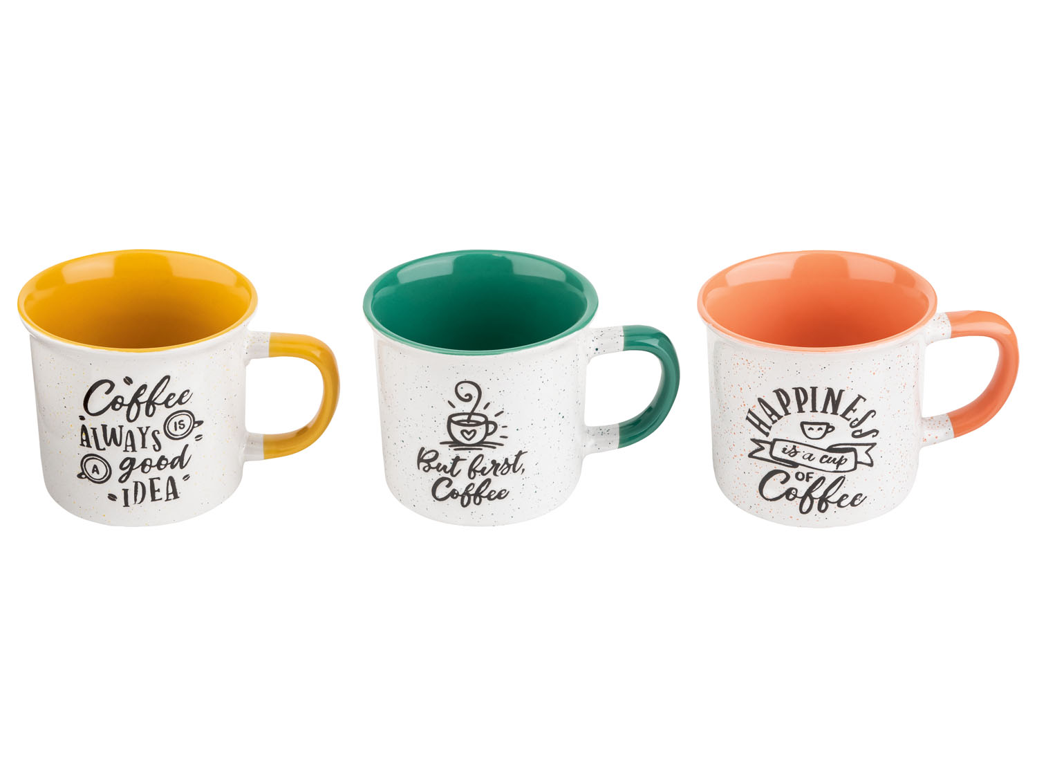 Tognana Set de 3 tasses à café Happiness, 390ml