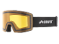 Masque de ski avec verre jaune et sangle noire, inscription 'S1 SPEQ GmbH'
