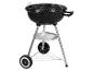 Barbecue au charbon noir avec grille chromée et roues