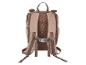 Sac à dos enfant marron avec bretelles réglables et panneau dorsal en maille.