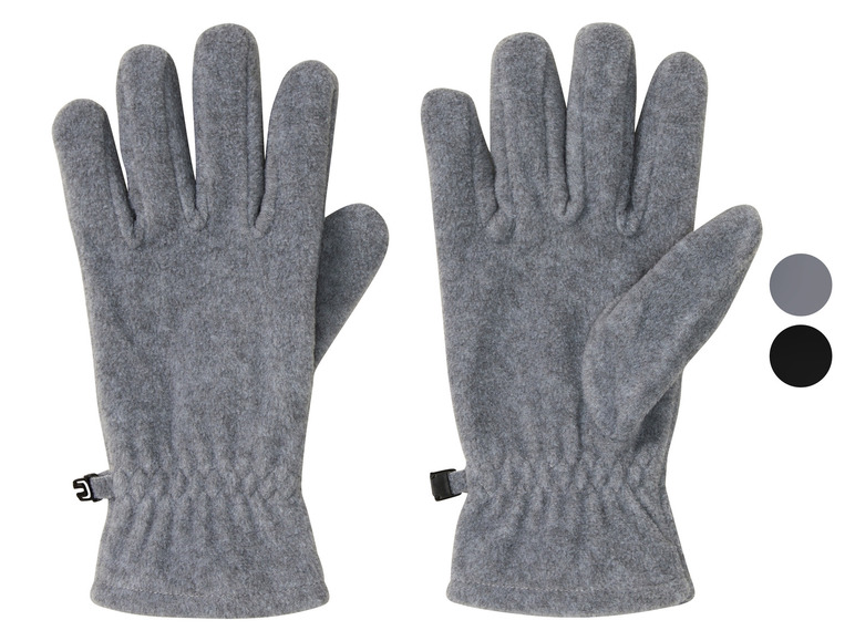 Gants en polaire gris avec poignets.