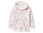 Sweat à capuche blanc pour enfants avec motif floral rose et violet.