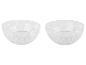 Deux bols en verre transparent, motif diamanté.