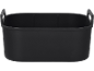 Panier de rangement en plastique noir avec poignées