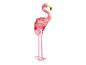 Lampe solaire en forme de flamant rose décorative pour extérieur.