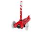Trottinette rouge Lupilu avec guidon rayé blanc et rouge et roues transparentes