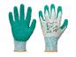 Deux paires de gants de travail Parkside avec revêtement en nitrile vert.
