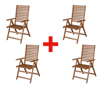 LIVARNO home Lot de 4 fauteuils SEVILLA