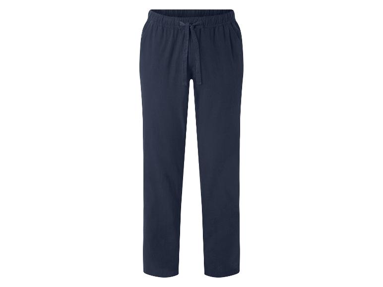 Pantalon de jogging bleu foncé pour homme avec taille élastique et cordon.