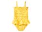 Maillot de bain jaune pour enfant avec smocks et volant