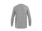 Vue arrière d'un t-shirt gris uni à manches longues.