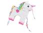 Piñata licorne rose et blanche pour fête.