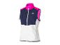 Gilet de course à pied CRIVIT pour femme, bleu, blanc et rose.