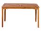 Table de jardin en bois avec plateau rectangulaire à lattes, idéale pour l'extérieur.