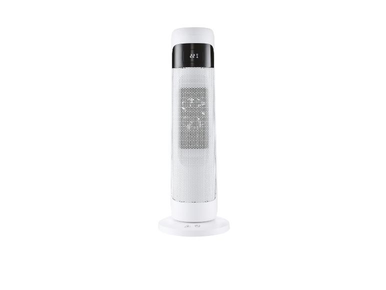 Un radiateur électrique blanc avec un écran numérique.