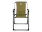Chaise de camping pliante verte avec cadre en métal noir