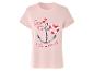 T-shirt rose clair à manches courtes avec ancre et cœurs marins.