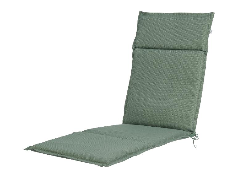 Un coussin de jardin vert et épais pour une chaise ou un canapé.