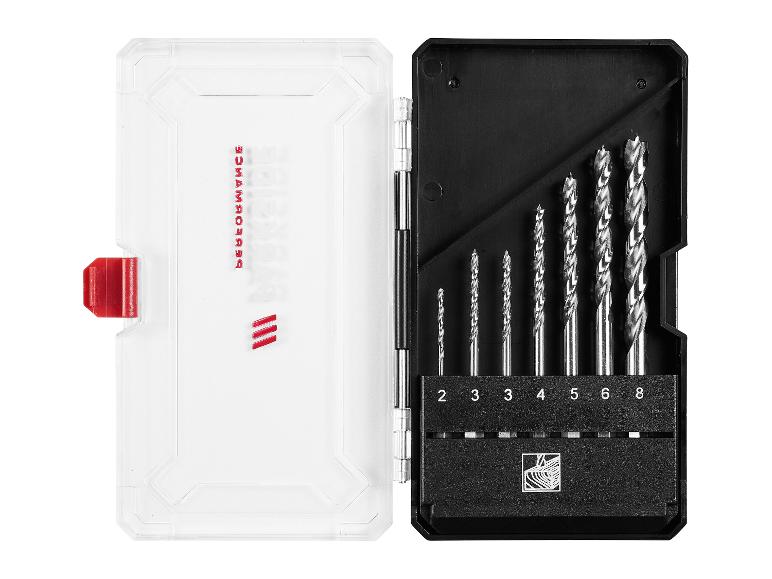 Jeu de forets à bois dans un étui noir et transparent.