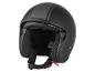 Casque de moto noir mat avec deux bandes grises