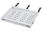 Tiroir coulissant blanc pour clavier ou accessoires, avec rails de guidage noirs.