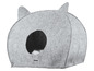 Une maison pour chat Zoo-fari grise avec des oreilles de chat.