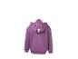 Sweat à capuche violet pour enfant avec motif de visage d'animal sur la capuche, vue arrière.