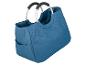 Sacs shopping bleu marine avec anses métalliques.