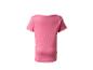 T-shirt côtelé rose à manches courtes pour femme, vue arrière.