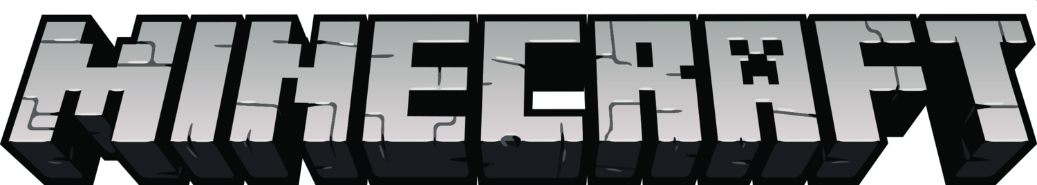 Le mot « MINECRAFT » dans un style 3D gris et rocheux