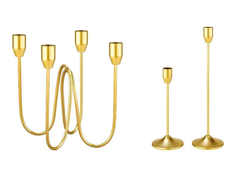 LIVARNO® bougeoirs dorés et ensemble de bougeoirs