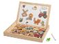 Tableau magnétique en bois pour dessiner avec des motifs de ferme et des figurines d'animaux