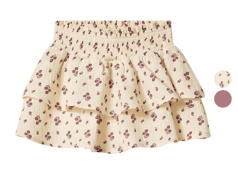 Jupe à volants crème pour fille avec imprimé floral bordeaux